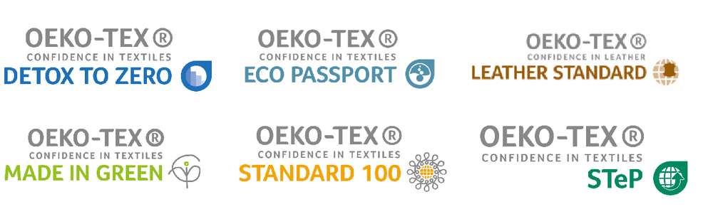 differents labels oeko tex